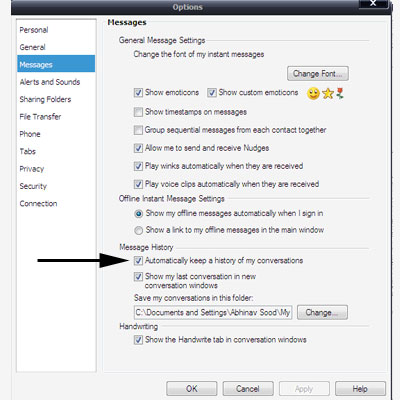 save-chats-in-msn-messenger save-chats-in-msn Archiving or Saving your Instant Messenger Chats for Reference